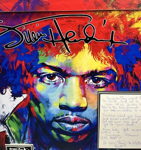 Jimi Hendrix Framed 3D Photo Commemorative Lyrics Facsimile Autograph