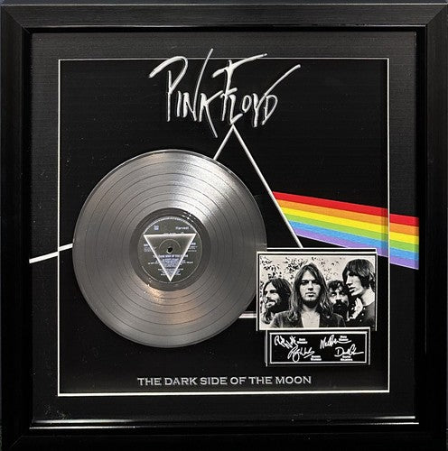 Pink Floyd Framed 3d The Dark Side of the Moon Platinum Album Facsimile Auto