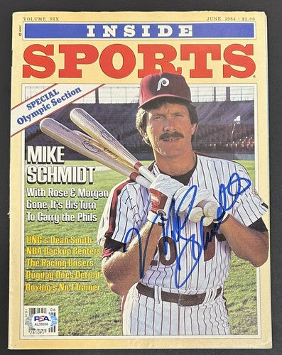 Mike Schmidt Signed 1984 Inside Sports Full Magazine Hof Autograph Phillies PSA