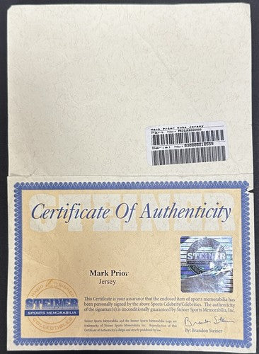 Mark Prior Signed Majestic Authentic On Field Cubs Jersey Auto Steiner COA SZ 48