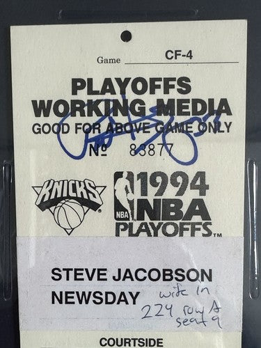 1994 KNICKS Vs PACERS Game 7 FINALS TICKET Media Patrick Ewing Psa 10 Auto 1/1