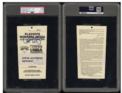 1994 KNICKS Vs PACERS Game 7 FINALS TICKET Media Patrick Ewing Psa 10 Auto 1/1