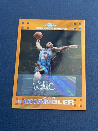 2007-08 Topps Chrome Orange Refractor Wilson Chandler MT AUTO Rookie /25 KNICKS