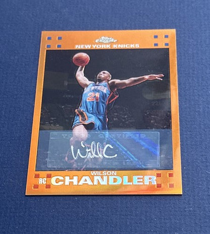 2007-08 Topps Chrome Orange Refractor Wilson Chandler MT AUTO Rookie /25 KNICKS