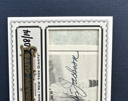 2009 SP Legendary Cuts Travis Jackson Signed Cut auto card #8/14 Mint Hof