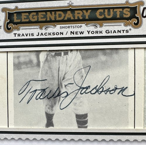2009 SP Legendary Cuts Travis Jackson Signed Cut auto card #8/14 Mint Hof