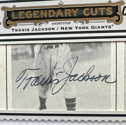 2009 SP Legendary Cuts Travis Jackson Signed Cut auto card #8/14 Mint Hof
