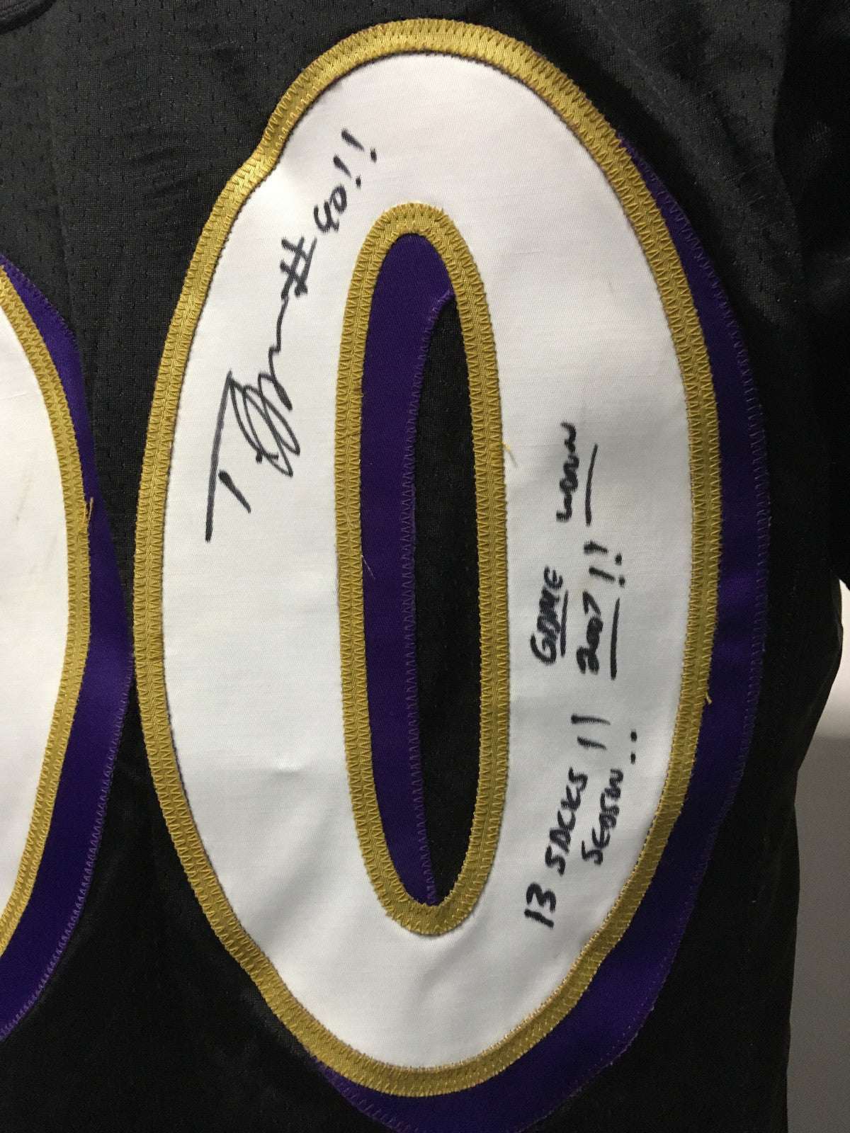 Trevor Pryce 90 signed game used Tag 2007 Ravens jersey 13 sacks Auto Proof Coa