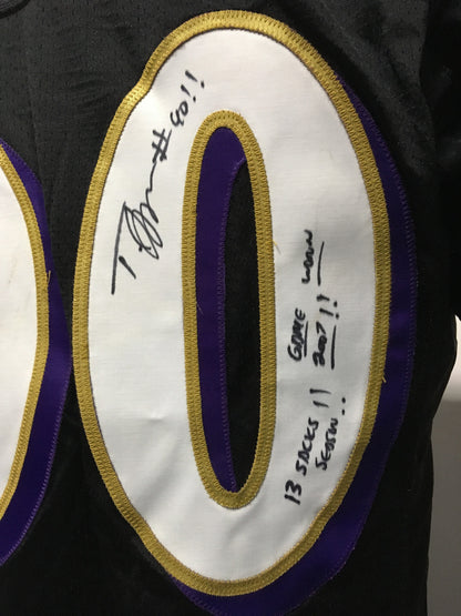 Trevor Pryce 90 signed game used Tag 2007 Ravens jersey 13 sacks Auto Proof Coa