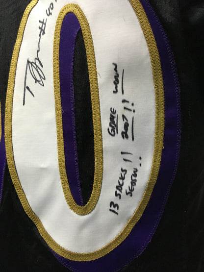 Trevor Pryce 90 signed game used Tag 2007 Ravens jersey 13 sacks Auto Proof Coa