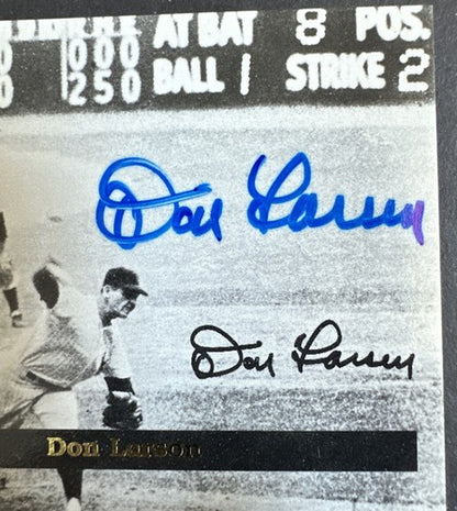 1995 Front Row Premium All-Time Greats Don Larsen Mint Perfect Game Ws Auto Coa