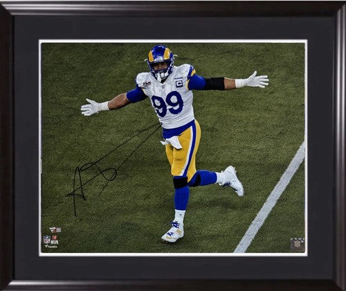 Aaron Donald Signed 16x20 Framed Photo Rams Super Bowl Champs Autograph Fanatics