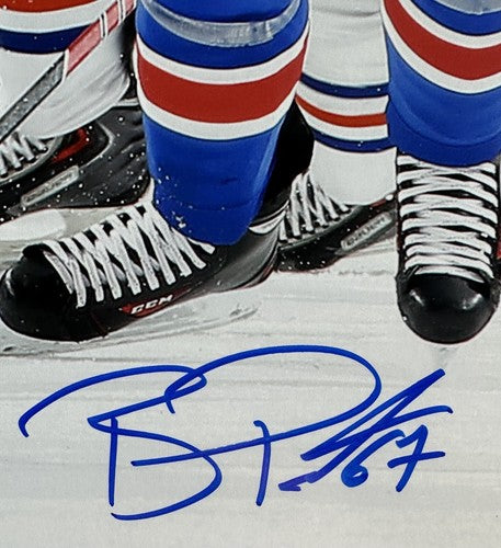 Zuccarello Pouliot Brassard Signed 16x20 Framed Photo Rangers 3 Auto Steiner COA
