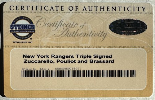 Zuccarello Pouliot Brassard Signed 16x20 Framed Photo Rangers 3 Auto Steiner COA