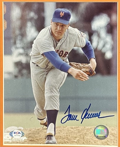 Tom Seaver Signed 8x10 Framed Photo NY Mets Mint Autograph PSA COA HoF