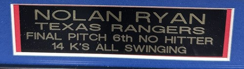 Nolan Ryan Signed 8x10 Framed Photo Rangers 6th No Hitter Mint Autograph SGC COA