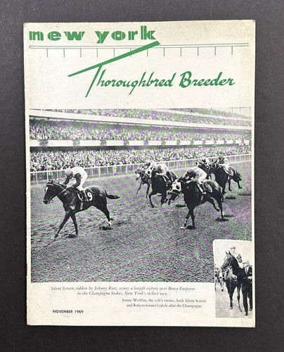 NEW YORK THOROUGHBRED BREEDERS MAGAZINE Nov 1969 Silent Screen Horse Racing