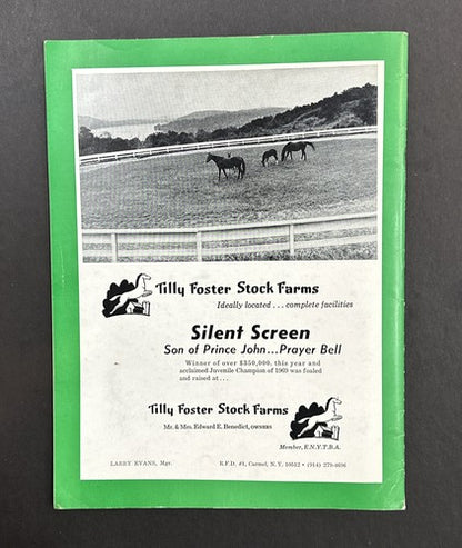 NEW YORK THOROUGHBRED BREEDERS MAGAZINE Nov 1969 Silent Screen Horse Racing