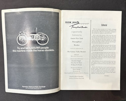 NEW YORK THOROUGHBRED BREEDERS MAGAZINE Nov 1969 Silent Screen Horse Racing