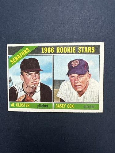 Al Closter 1966 TOPPS #549 HARD SIGNED WASHINGTON SENATORS Auto Ex + No Creases