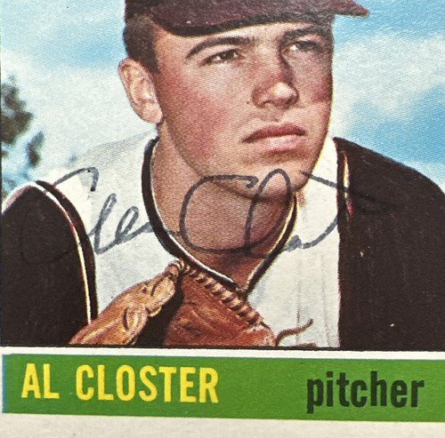 Al Closter 1966 TOPPS #549 HARD SIGNED WASHINGTON SENATORS Auto Ex + No Creases