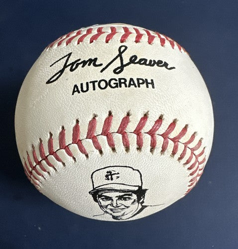 TOM SEAVER #41 Mets Signed Autograph Logo Photo Baseball Rare Psa Coa Hof