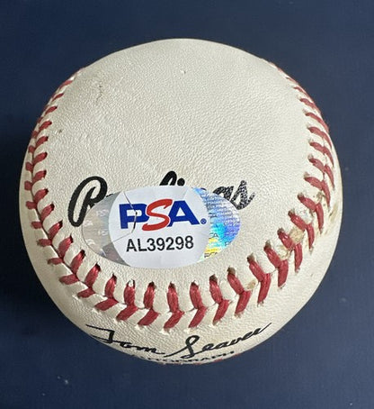 TOM SEAVER #41 Mets Signed Autograph Logo Photo Baseball Rare Psa Coa Hof