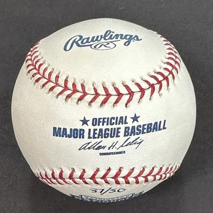 Frank Robinson signed Nationals 2005 Inaugural Logo Baseball Date Auto /50 Coa