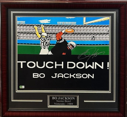Bo Jackson Signed 1989 Tecmo Bowl Nintendo 16x20 Framed Photo Raiders Auto BAS