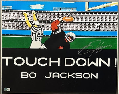 Bo Jackson Signed 1989 Tecmo Bowl Nintendo 16x20 Framed Photo Raiders Auto BAS