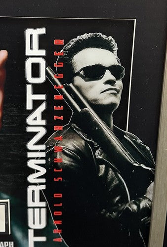Arnold Schwarzenegger Signed Framed 3D Photo Collage Terminator Cut Auto JSA Coa