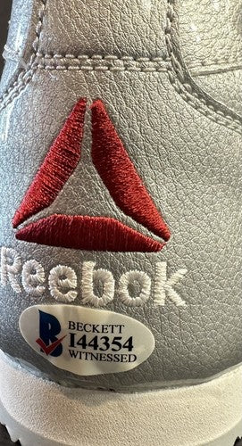 Floyd Mayweather signed Reebok boxing shoe autograph Beckett witness BAS COA