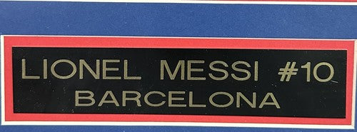 Lionel Messi FC Barcelona Signed 11x14 Finger Up Photo Framed Auto Beckett Bas