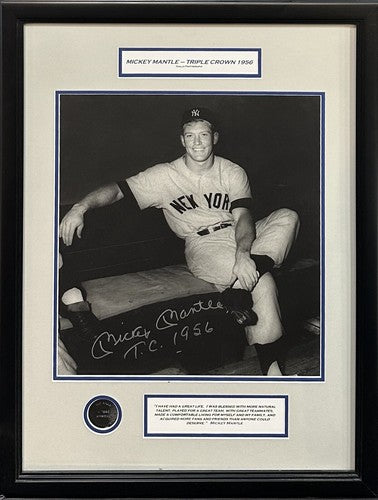 Mickey Mantle Signed Gallo Original 16x20 Framed Photo Yankees TC 1956 Auto PSA