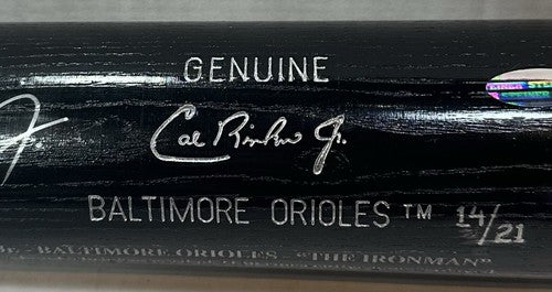 Cal Ripken Jr Signed Louisville Slugger Retirement Bat /21 Auto MLB Steiner Coa
