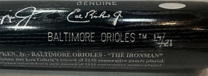 Cal Ripken Jr Signed Louisville Slugger Retirement Bat /21 Auto MLB Steiner Coa