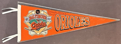 Brooks Robinson Signed Baltimore Orioles Pennant In Case HOF 83 Autograph COA