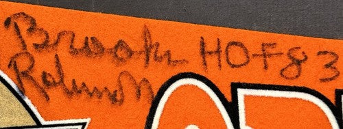 Brooks Robinson Signed Baltimore Orioles Pennant In Case HOF 83 Autograph COA