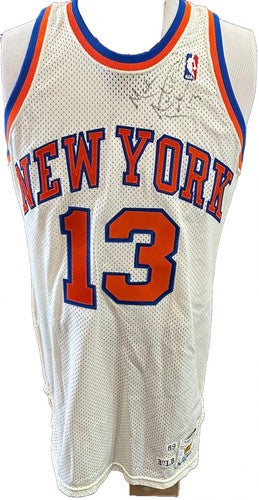 Mark Jackson Knicks Signed 1989 Game Used Pro Cut +3 MacGregor Jersey Auto Coa