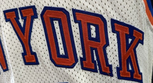 Mark Jackson Knicks Signed 1989 Game Used Pro Cut +3 MacGregor Jersey Auto Coa