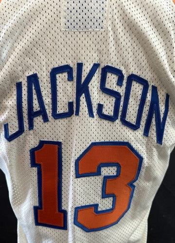 Mark Jackson Knicks Signed 1989 Game Used Pro Cut +3 MacGregor Jersey Auto Coa