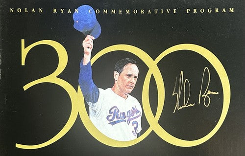 Nolan Ryan Signed 300 Win Full Commemorative Program Rangers Autograph CBM COA