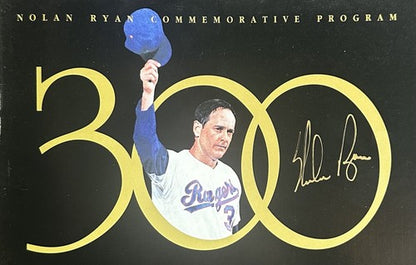 Nolan Ryan Signed 300 Win Full Commemorative Program Rangers Autograph CBM COA