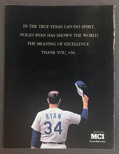 Nolan Ryan Signed 300 Win Full Commemorative Program Rangers Autograph CBM COA