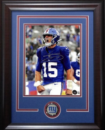 Tommy Devito Signed 8x10 Framed Scream Photo NY Giants Auto BAS Beckett COA