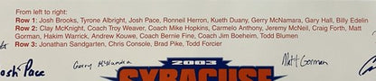 Syracuse Orange 2003 National Champions 11x16 Team Photo Sign Facsimile Auto