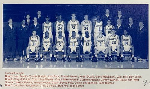 Syracuse Orange 2003 National Champions 11x16 Team Photo Sign Facsimile Auto