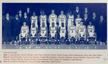 Syracuse Orange 2003 National Champions 11x16 Team Photo Sign Facsimile Auto