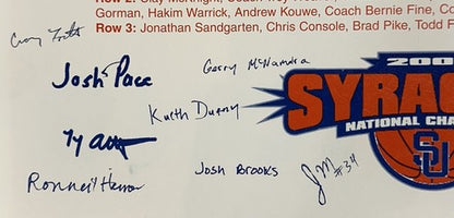 Syracuse Orange 2003 National Champions 11x16 Team Photo Sign Facsimile Auto