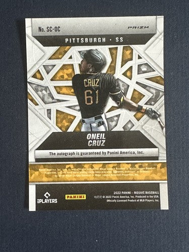 2022 Panini Mosaic ONEIL CRUZ Scripts Signed PRIZM SC-OC Mint Auto Pirates RC Sp